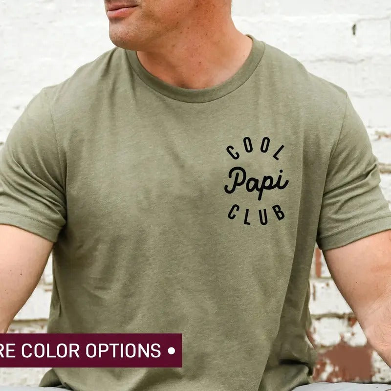 Cool Papi Club T-Shirt - Father's Day Shirt for Men, Best Pops Shirt, Casual Style, Plain Design - Menswear, Top Cotton Medium