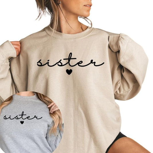 Cool Sisters Club, Sweatshirt Sister so cute, Sweatshirt for Women