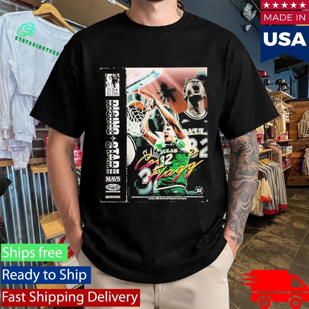 Cooper Flagg Rising Stars 2026 Dallas Mavericks Action Dunk Poster T-Shirt