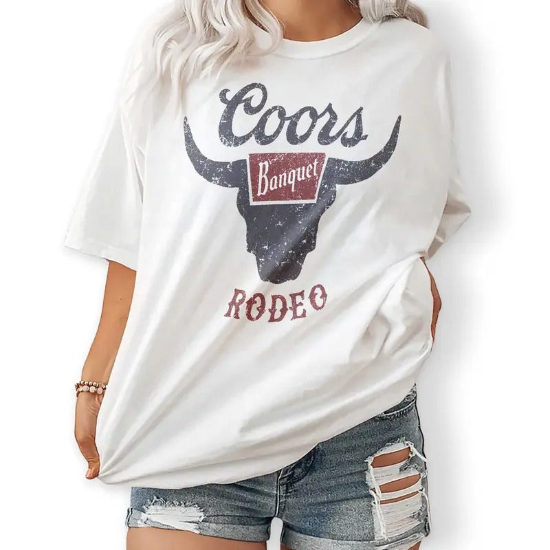 Coors Banquet Rodeo Logo Distressed Front and Back_496 - Unisex And Inclusive - Multiple Colorways - Full Size Range