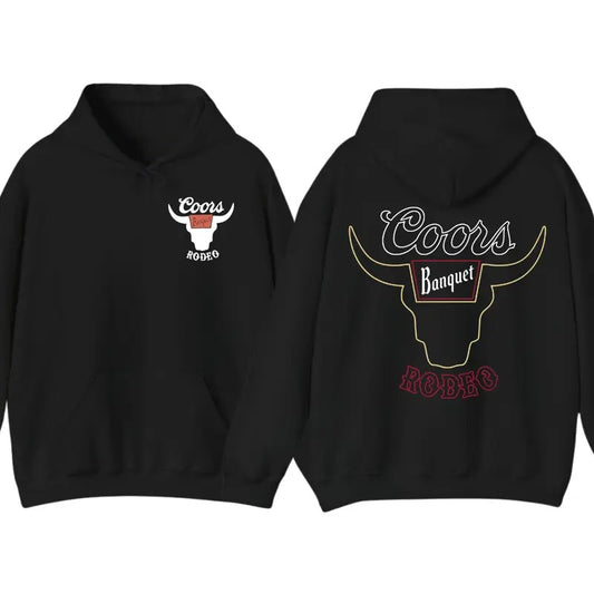 Coors Banquet Rodeo Neon Hoodie T-Shirt, 2 Sided Hoodie For Men And Women, Trendy Shirt