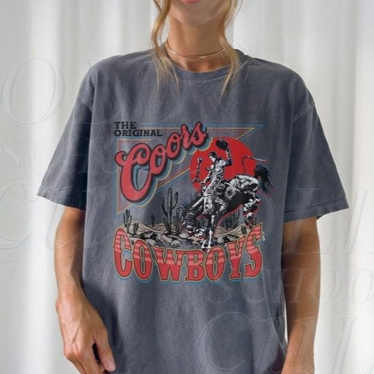 Coors Cowboy T-Shirt, Vintage Wester Shirt, Retro Rodeo Shirt, Graphic Cowboy Tee, Wester Coors Gift Unisex Full Size