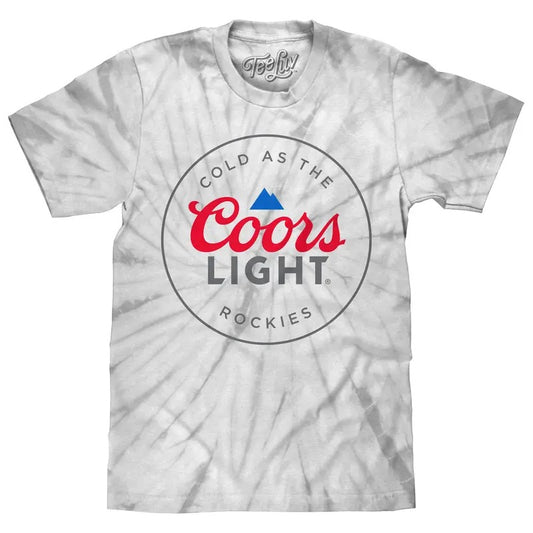 Coors Light Cold as the Rockies Tie Dye T-Shirt - Silver Spider Tie Dye