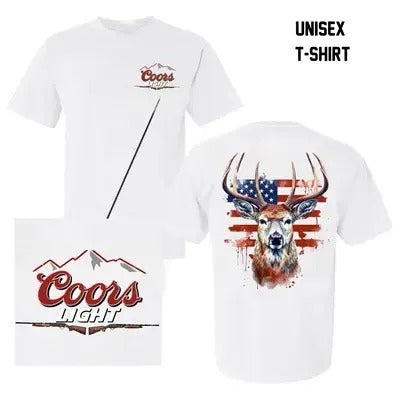 Coors Light Hunting Deer T-Shirt, Gifts for Him, Summer Hunting Deer  T-Shirt