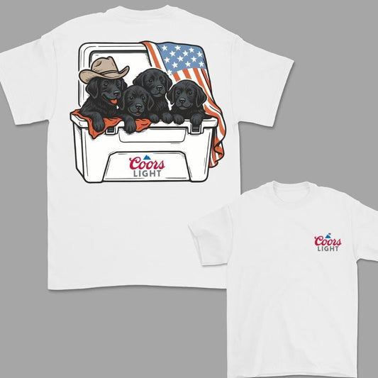 Coors Light With Black Labrador T-shirt, Dogs Beer Tees, Coors Light Shirt, 4th Of July Shirt, Perfect Beer And Dog T-shirt For Women, For Men