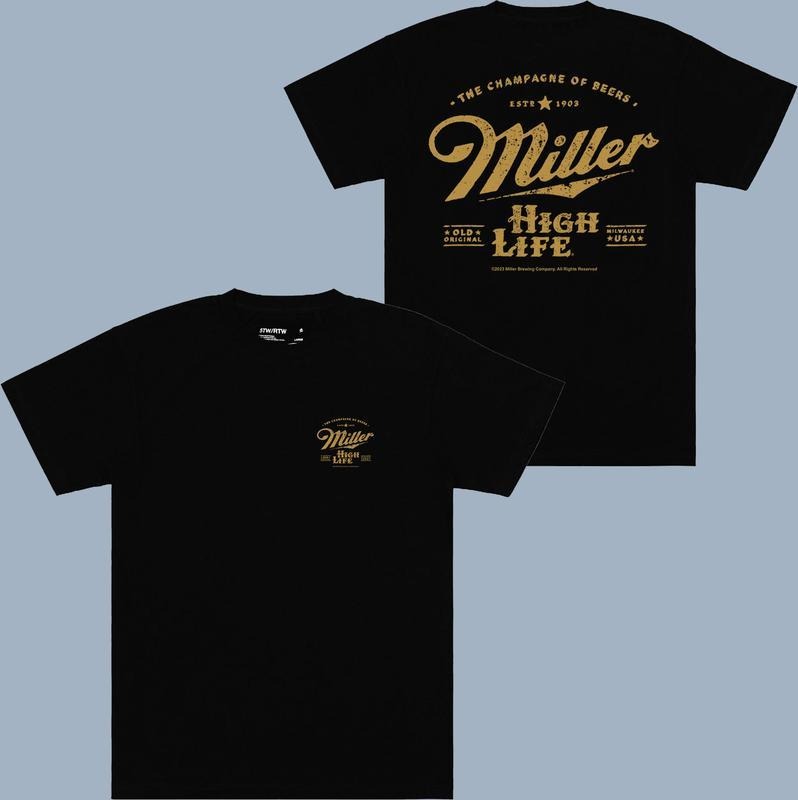 Coors Miller High Life Champagne Of Beers T-shirt - 2 Side - Find Your Style - Choose Your Fit - Non-gender Specific - Pick Your Color - Seasonal Must-haves