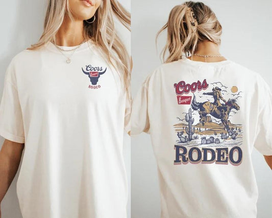 Coors Rodeo 90s Cowboy T-Shirt, Vintage 2000s Graphic Western Shirt, Retro Coors Tee, Rodeo Relaxed Adult Unisex Shirt, Wild West Gift Top Womenswear