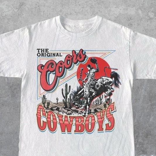 Coors Western Cowboy T-Shirt, Vintage 90s Western Shirt, Retro Coors Tee, Rodeo Cowboy Shirt, Wild West Gift, Unisex Adult Graphic Tee Unisex Full Size