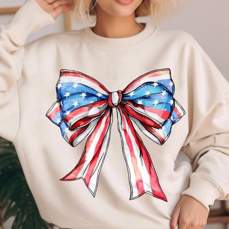 Coquette American Girly Shirt, Coquette Bow Shirt, 4th of July Shirt, America Shirt, Freedom, American Flag Shirt,...