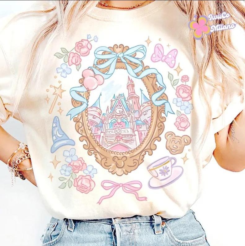 Coquette Bow Castle Shirt,Birthday Girl Shirt, Fantasia Baby Tee, family matching outfits, summer vacation outfits