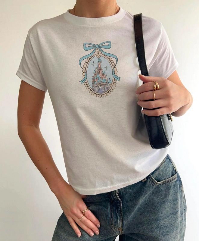 Coquette Castle Baby Tee, Girly Shirt, Coquette Girl Shirt, Magical Land Tee, Baby Tee Y2k Clothing, Girls Trip 2024 Baby...