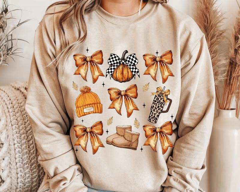 Coquette Fall Basics Sweatshirt.  Casual Softstyle Fall Unisex Pullover Crewneck Sweatshirt.