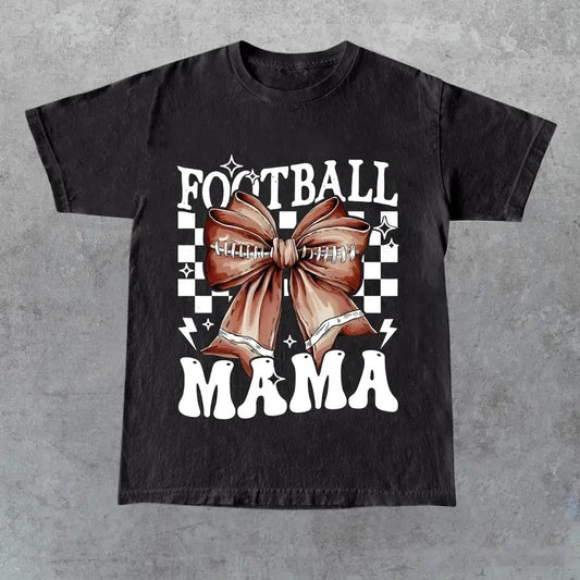 Coquette Football Mama Shirt, Game Day Shirt, Football Coquette Bow,Football Season Tee, Fall Football Season Shirt, Full Sizes, Full Colors, Cotton Round Neck Tee