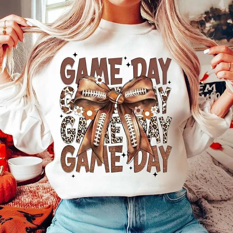 Coquette Football Shirt, Football Bow Shirt, Football mom, Football Shirt, Game Day, Fall Football Shirt, Football Season...