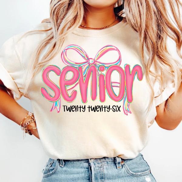 Coquette Senior 2026 Shirt, Preppy Senior Shirt Class FOG 2026 Senior Mom TShirt, Pink Girly Tee Hoodie, Sweatshirt