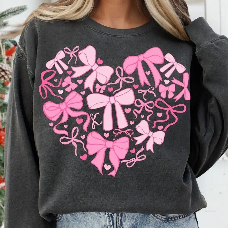 Coquette Valentine Heart PNG, Valentine png, Valentines day png, Valentine Bow Png, Pink Valentine Png, Valentine love...