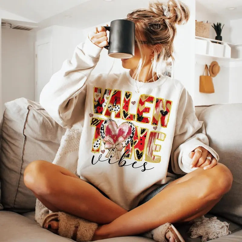 Coquette Valentine Vibes Sweatshirt, Not Glitter Valentine Sweatshirt, Valentine Sweatshirt, Brushstroke valentine Sweatshirt, Valentine coquette, Brushstroke Coquette