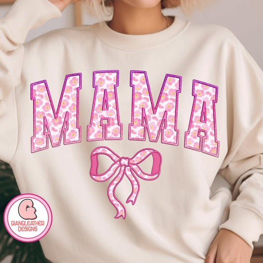 Coquette mama embroidery Sweatshirt, Coquette mama varsity Sweatshirt, Coquette Era Sweatshirt, Girl coquette bow Sweatshirt