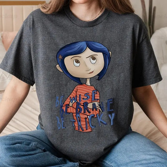 Cor.ralinee Be Wise Be Brave Be Ricky Shirt, Cor.ralinee horror movies tshirt, Horror Character Shirt, Halloween Crewneck Sweatshirt