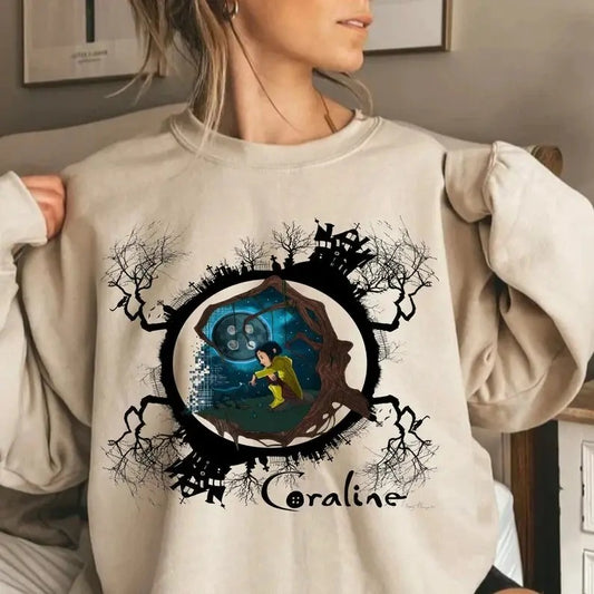 Cor.ralinee Shirt, Dreaming of Coraline, famous horror movie t shirt, Halloween Horror Character Shirt, Halloween Crewneck gift for girlfriends, Coral.inee Sweatshirt