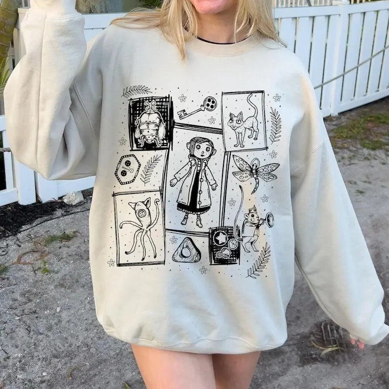 Cor.ralinee dreaming Sweater, famous horror movie t shirt, Halloween Horror Character Shirt, Halloween Crewneck gift for...