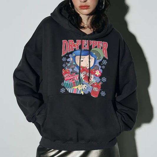 Coraline Christmas Sweatshirt, Dr Pepper Coraline Christmas Hoodie, Dr Christmas, Gift Christmas