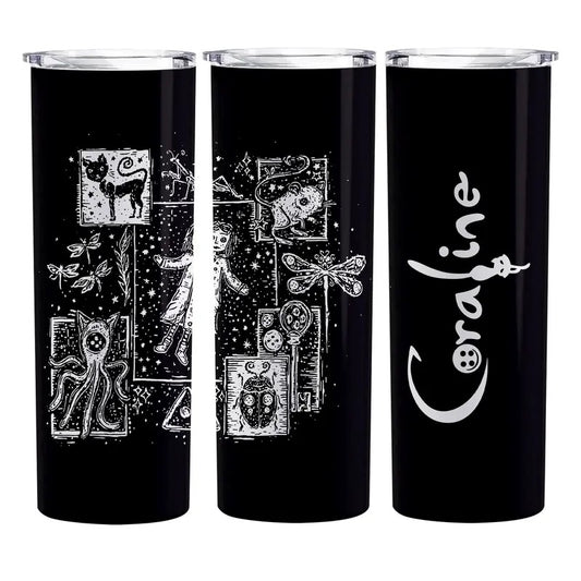 Coraline Dreaming Inspired Tumbler, Skinny Tumbler, 20oz Tumbler, Tumblr Sublimation Metal
