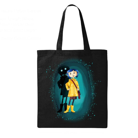 Coraline Ghost Tote Bags, Coraline Tote bags, Coraline Horror Movie, Halloween movie, Chritmas Gifts, Coraline Accessorie, Coraline Tote Bag Gift