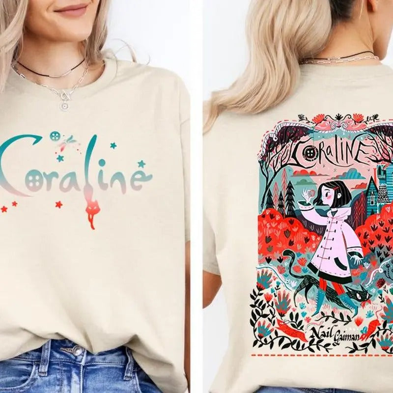 Coraline Horror Movie Tshirt, Funny circus Coraline sweatshirt, Spooky movie Hoodie, Doll Movie Retro Horror Sweatshirt,...