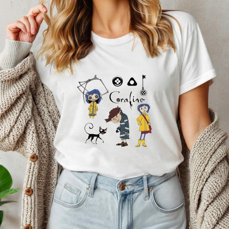 Coraline Movie Shirt, TV Show 2000s Tshirt, Coraline Cartoon Sweatshirt, Vintage Minimalist Hoodie, Birthday Gifts for...