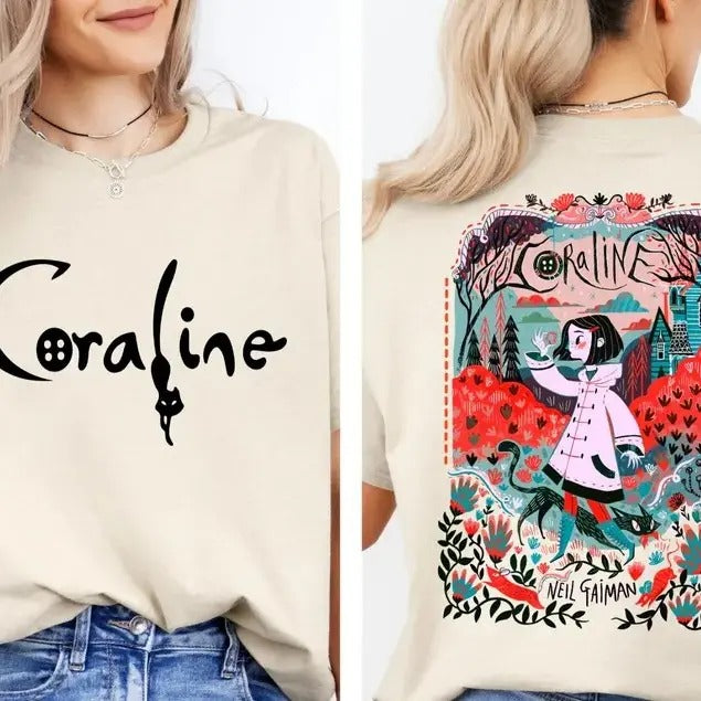 Coraline Movie Tshirt, Horror Movie Halloween Shirt, Halloween Coraline Tee, Spooky Coraline Doll Sweatshirt, Coraline...