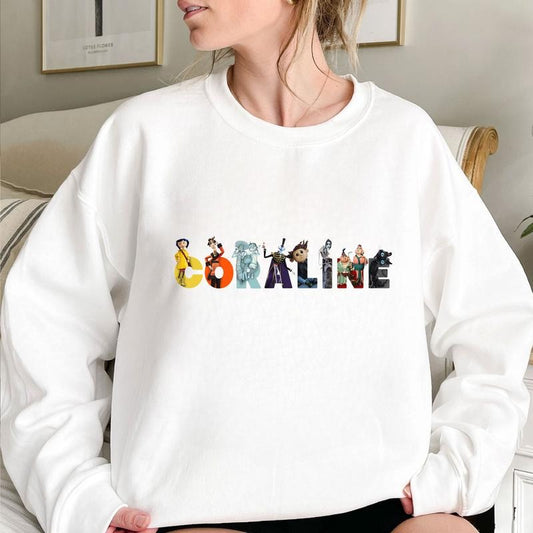 Corra.linee Movie T-shirt, Halloween Movie T-shirt, Gift for Woman and Man Unisex T-shirt, Cor.ralinee Sweatshirt, Dreaming Tunnel to Parallel World Color Sweatshirt Hoodie, Halloween Crewneck Sweatshirt, Horror Movies Tshirt