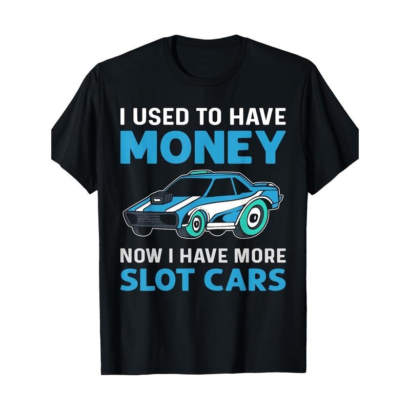 Cotton Crew Neck T-Shirt, Vintage Track & Groove Mini Race Car Graphic, Regular Fit, Short Sleeve, Geometric Pattern,...