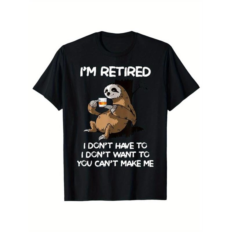 [Cotton Graphic Print Tee] 100% Cotton I'm Retired Graphic Print T-shirt - Men's Casual Short Sleeve Crew Neck Tee for Summer Outdoor Made in USA