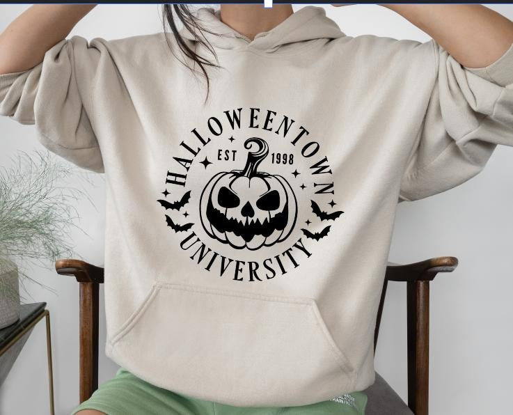 Cotton Halloween Town Crewneck Sweatshirt T-Shirts, Hoodie | DripVista.com