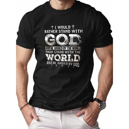 [Cotton Jesus Cross Tshirt] Pure Cotton Comfort Fit Jesus Cross Fashion Letters Men's Tshirt Made in USA