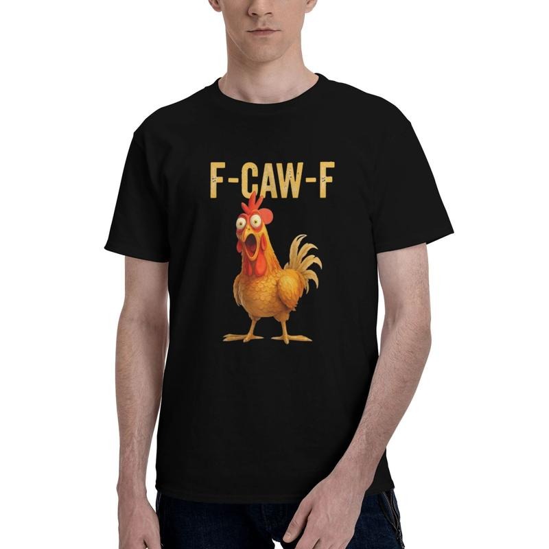 Cotton Mens Funny F-Caw-F Chicken shirts,FCAWF Chicken T-Shirt