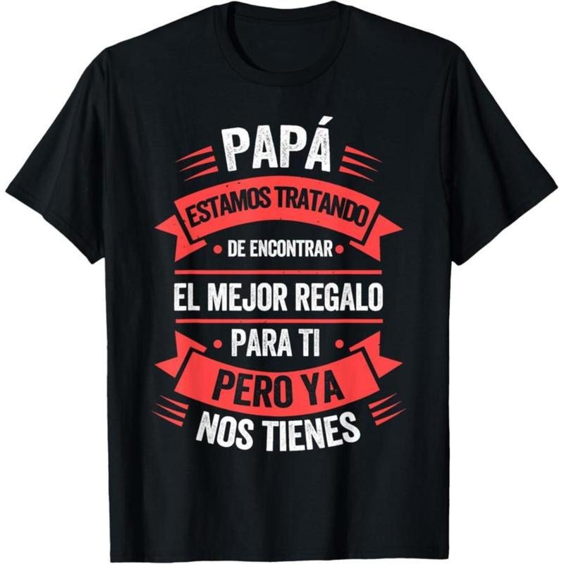 [Cotton graphic tees]men gifts Casual shortsleeve tops Funny TNF Day Shirt Spanish Dad