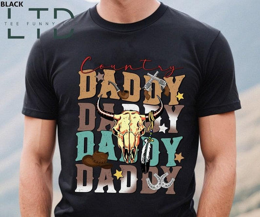 Country Daddy T Shirt Hoodie Sweater, Western Dad T Shirt, Cow Skull Daddy Shirt, Gift For Dad, Cowboy Dad Shirt, Howdy Dad Shirt, Father's Day Shirt