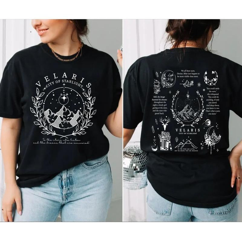 Court Of Dreams,Velaris City Of Starlight Two Sided Shirt, The Night Court, Velaris Bookish, Sjm Merch Shirt, Acotar Velaris Tshirt, Unisex Tee