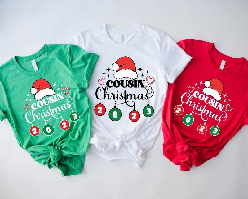 Cousin Christmas 2023 Shirt, Cousins Crew Winter Holiday T-shirt, Big Family Matching Christmas Outfit, Cousin Reunion Gathering Group Shirt