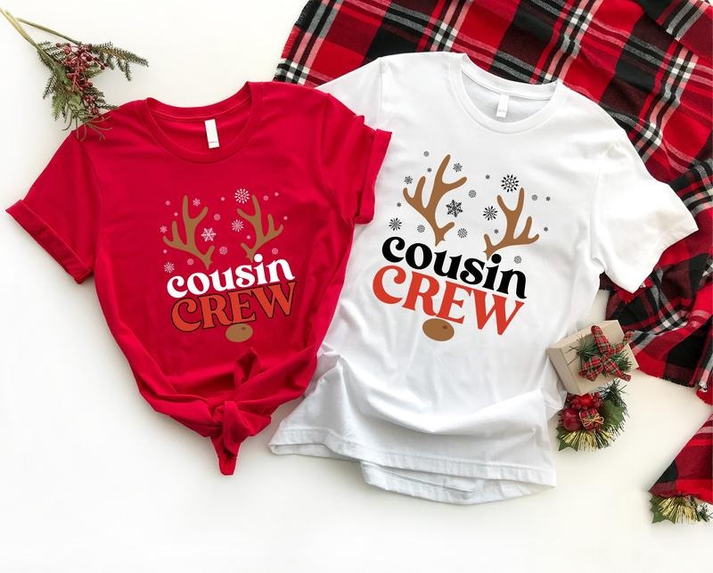 Cousin Crew Christmas Shirt, Matching Cousin Christmas 2023 Tee, Xmas Family Gathering Tee, Cousin Squad Group Shirts, Gift Tee For Cousin.
