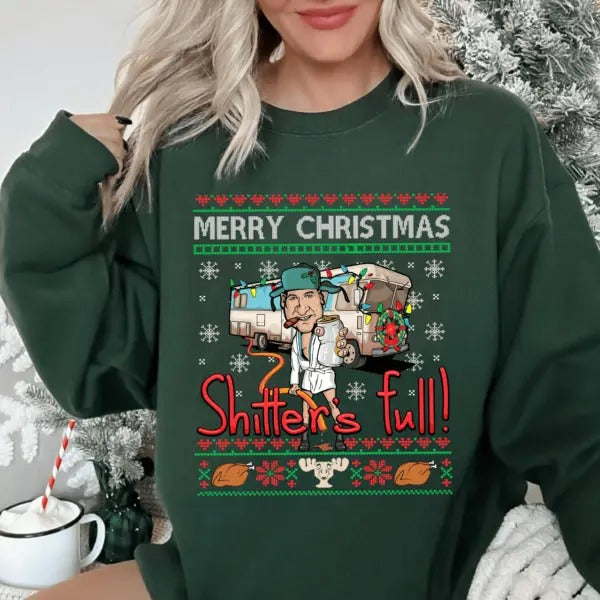 Cousin Eddie Shitter Full Christmas Vacation Movie Sweatshirt Fit Womenswear Fit Womenswear T-Shirts, Hoodie | DripVista.com