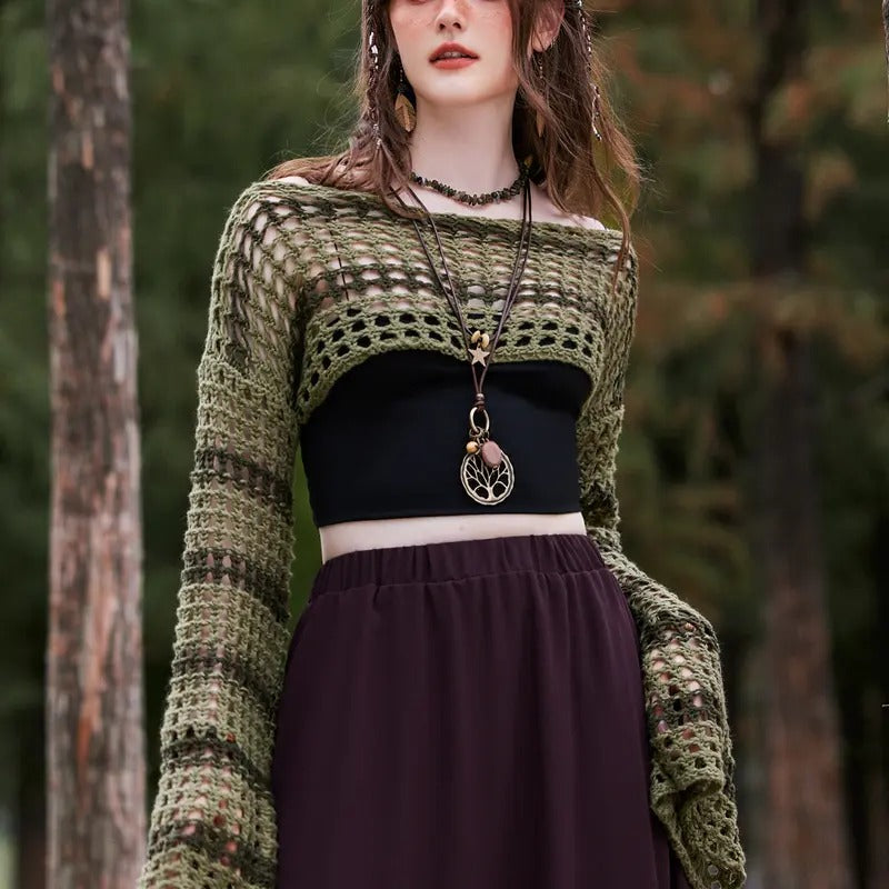 Cover Up Top Crochet Hollow Out Long Sleeve Bathing Suit Cover Up Cropped TopY2K T-Shirts, Hoodie, Sweatshirt | DripVista.com
