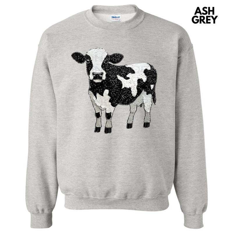 Cow Faux Rhinestone Sweatshirt