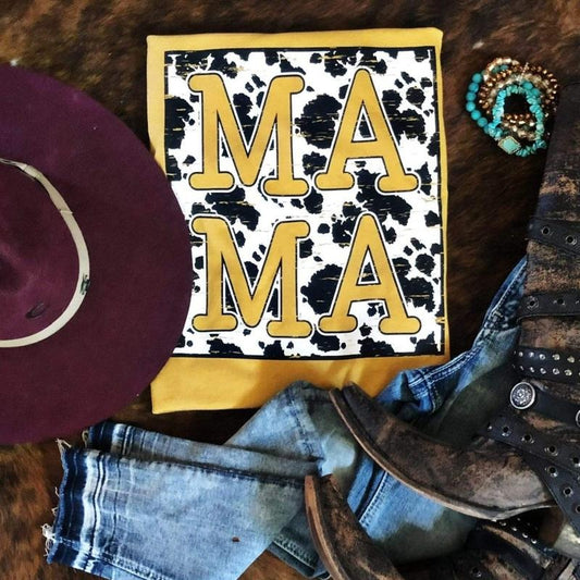 Cow Pattern Mama Graphic Tee