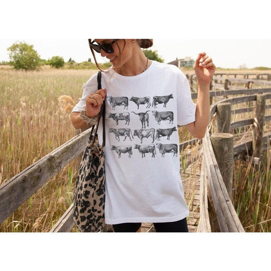 Cow T Shirt Hoodie Sweater, Vintage Western Wear, Farm Animal Shirt, Bull Cottagecore Shirt, Bull Shirt, Cottage Core, Aesthetic Shirt, Animal Lover