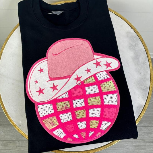Cowboy Disco Sequin Patch Sweatshirt