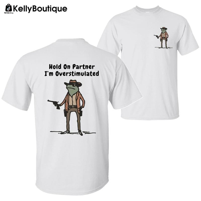 Cowboy Frog Hold Pocket monsters Partner Swoosh'Bat brand Overstimulated 2 Sided T-shirt, Menswear Tops Pullover Human...