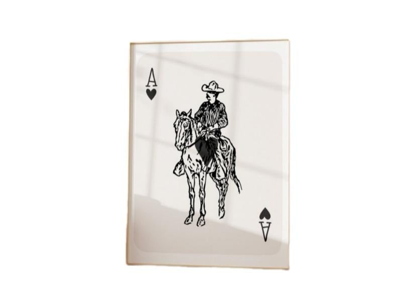 Cowboy Playing Card Vintage Cowboy, Rodeo Cowboy, Western Print, Cowgirl Western Aesthetic, Western Decor, Preppy Pink...
